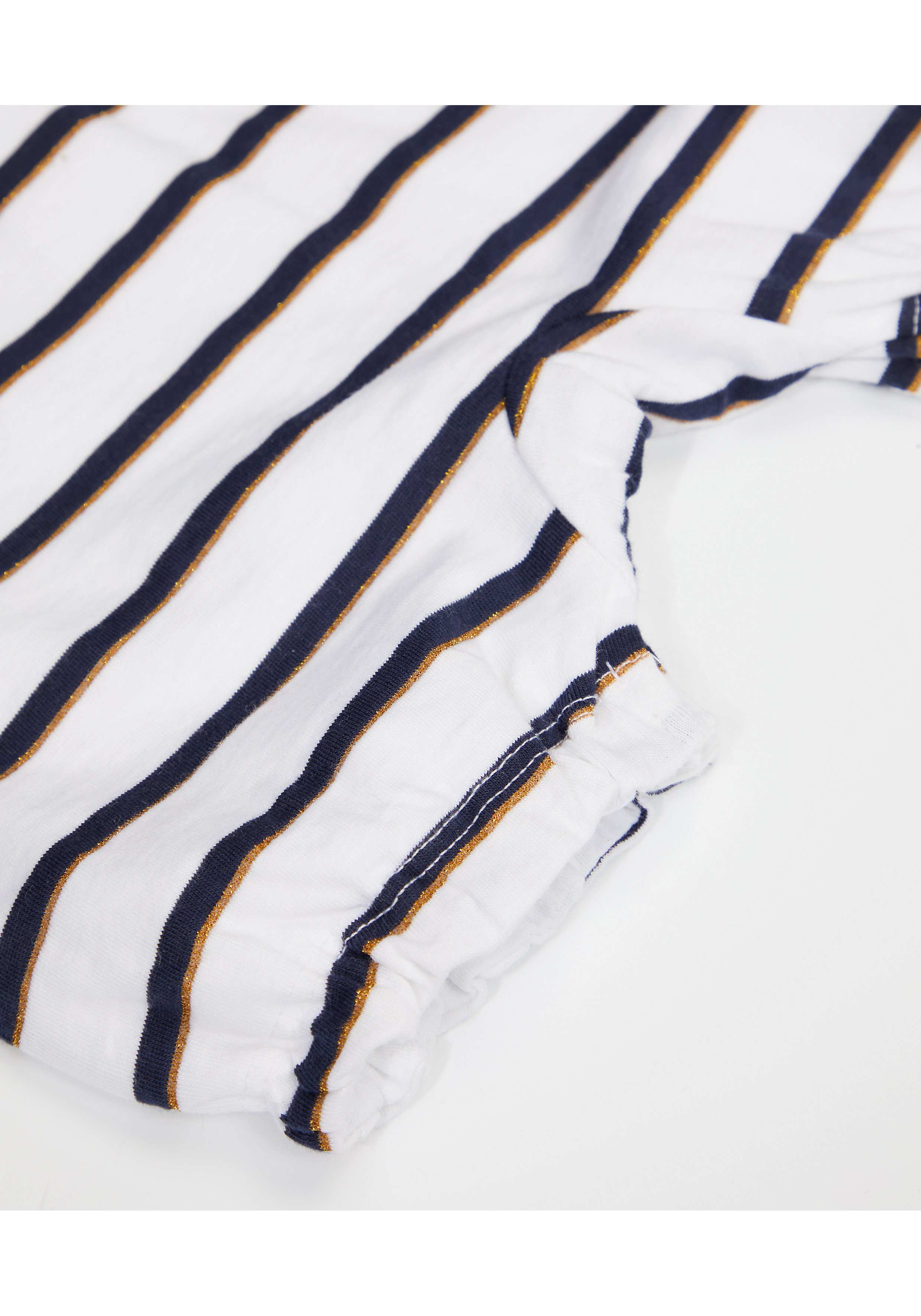 Girls Sleeveless Romper Striped - White