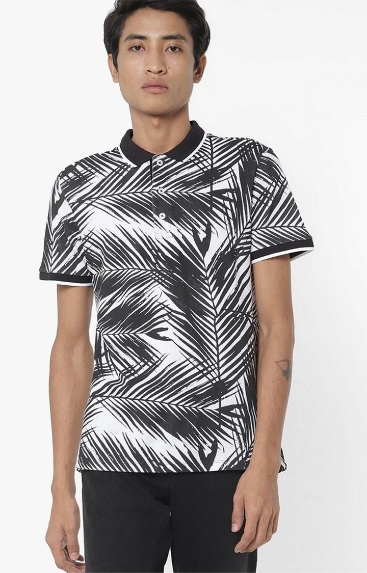 Babur Printed Black Polo T-Shirt