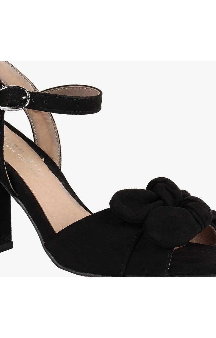 Bows Black Heel Sandals