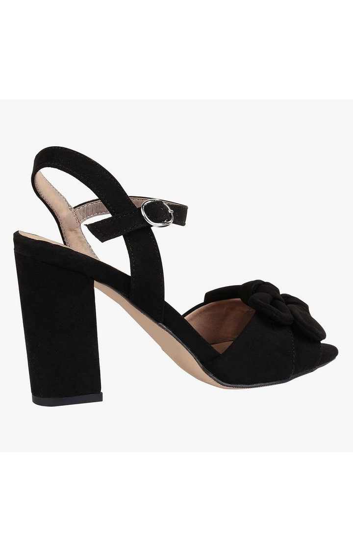 Bows Black Heel Sandals