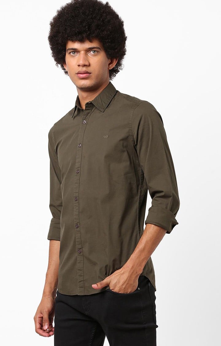 Men's Andrew solid green shirt
