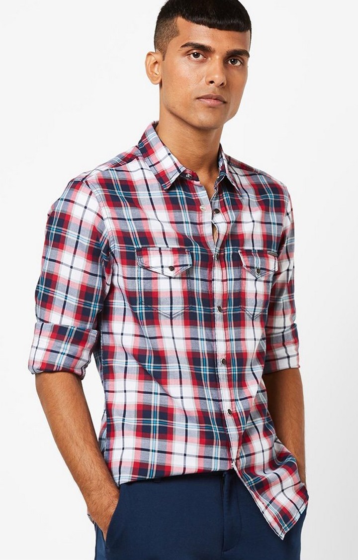 GAS | Checked Slim Fit Shirt with Flap Pockets