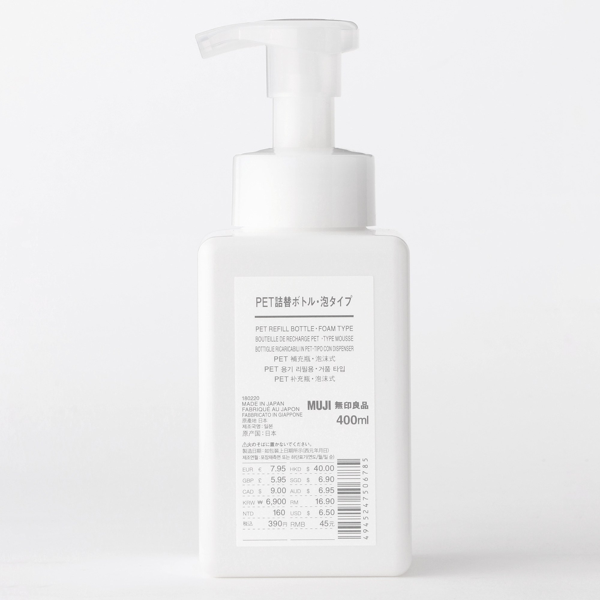 PET BOTTLE FOAM TYPE WHITE FOR 400ml