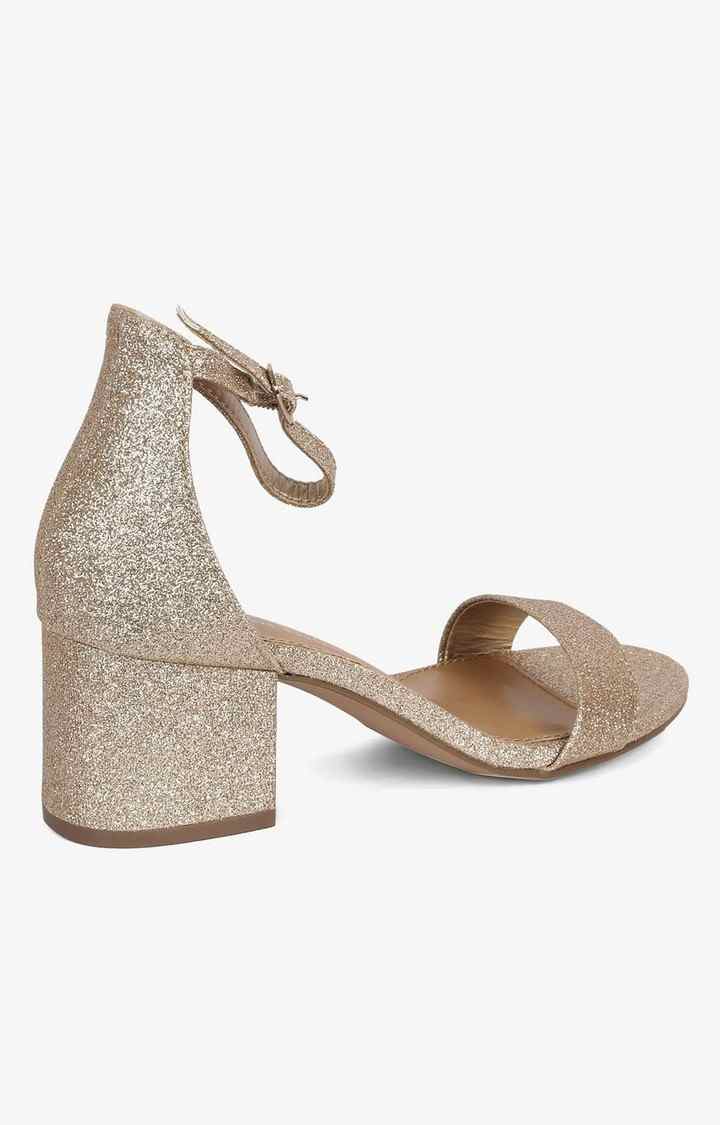 Iraa Gold Heel Sandals