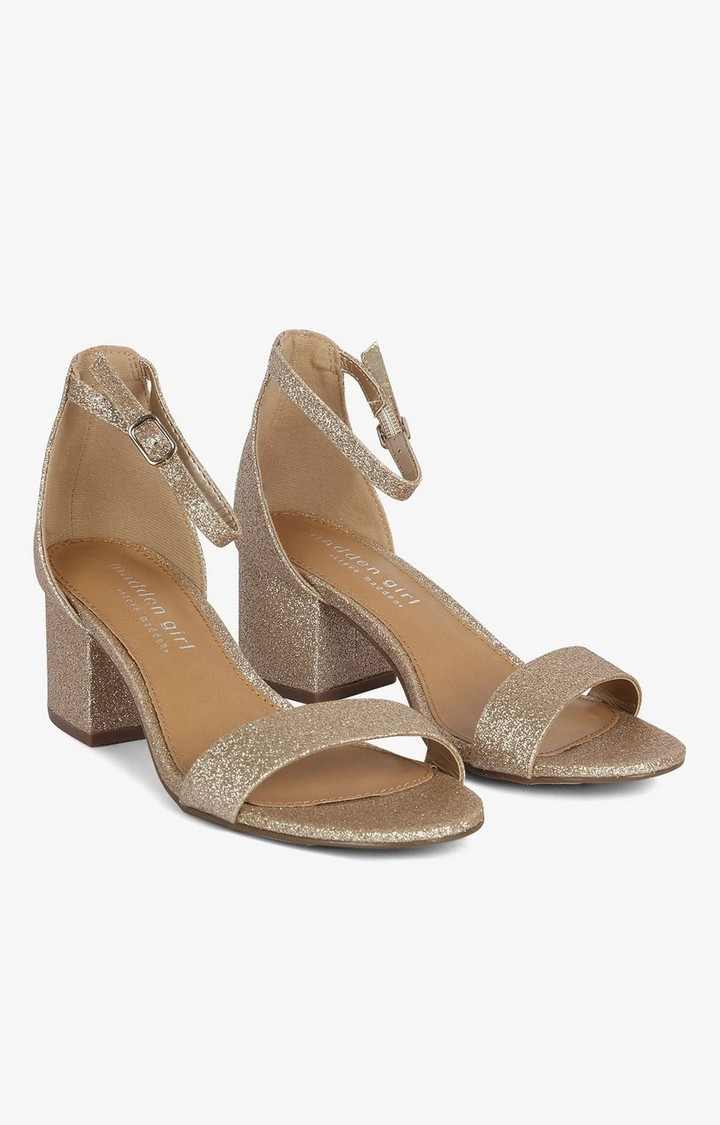 Iraa Gold Heel Sandals