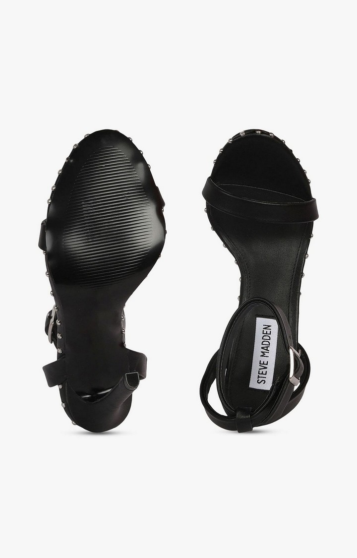 Piercing Black Heel Sandals