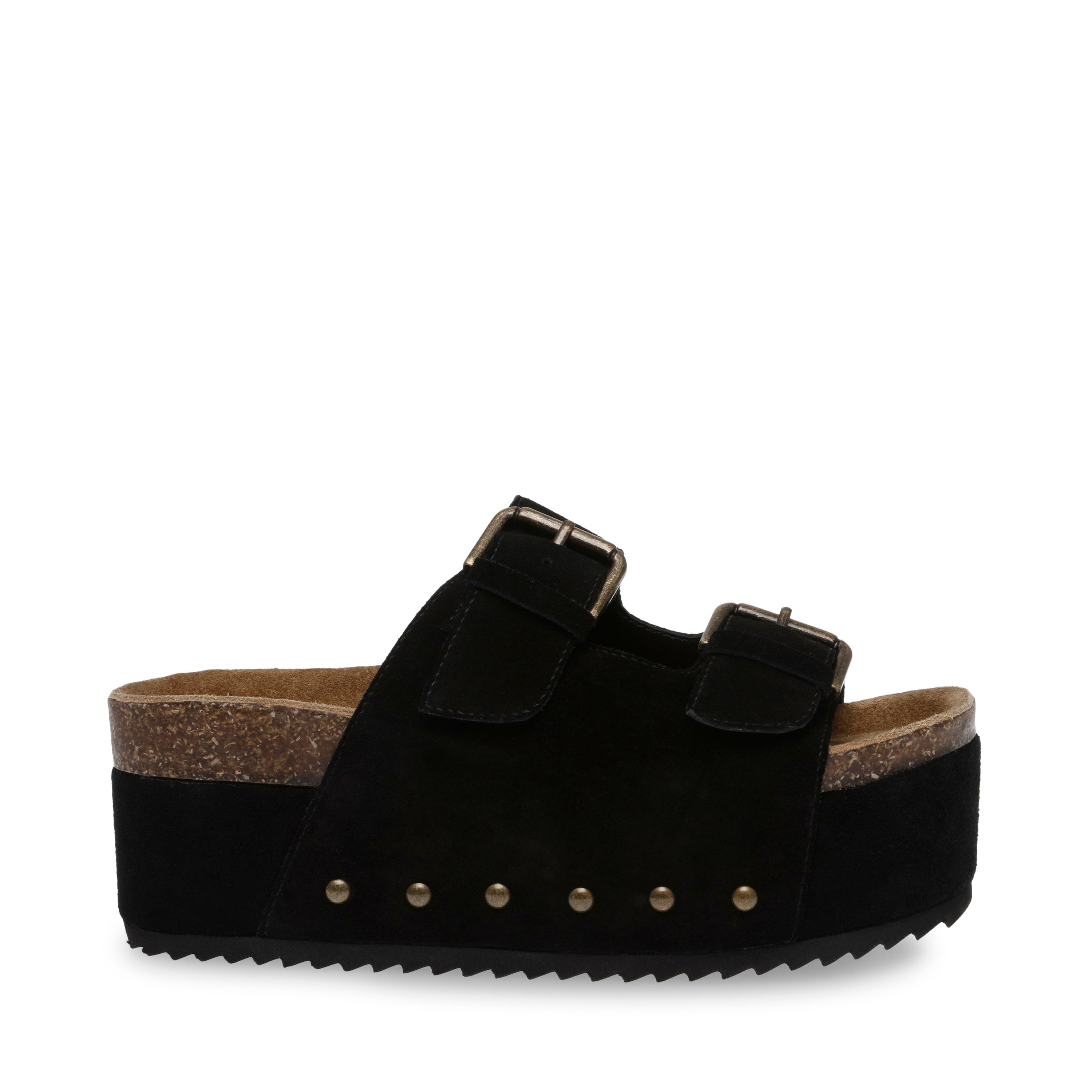 Kali Black Suede Wedges