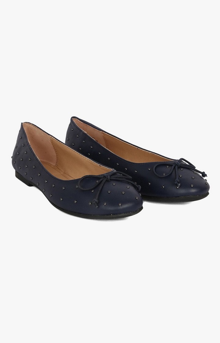 Tani Blue Closed Flats & Ballerinas