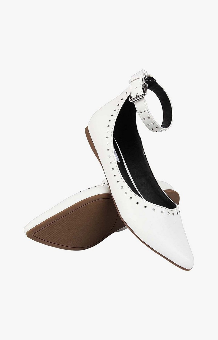 Adopt White Closed Flats & Ballerinas