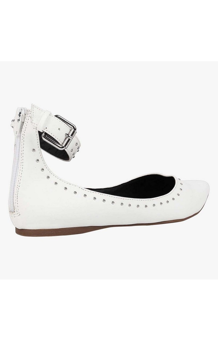 Adopt White Closed Flats & Ballerinas