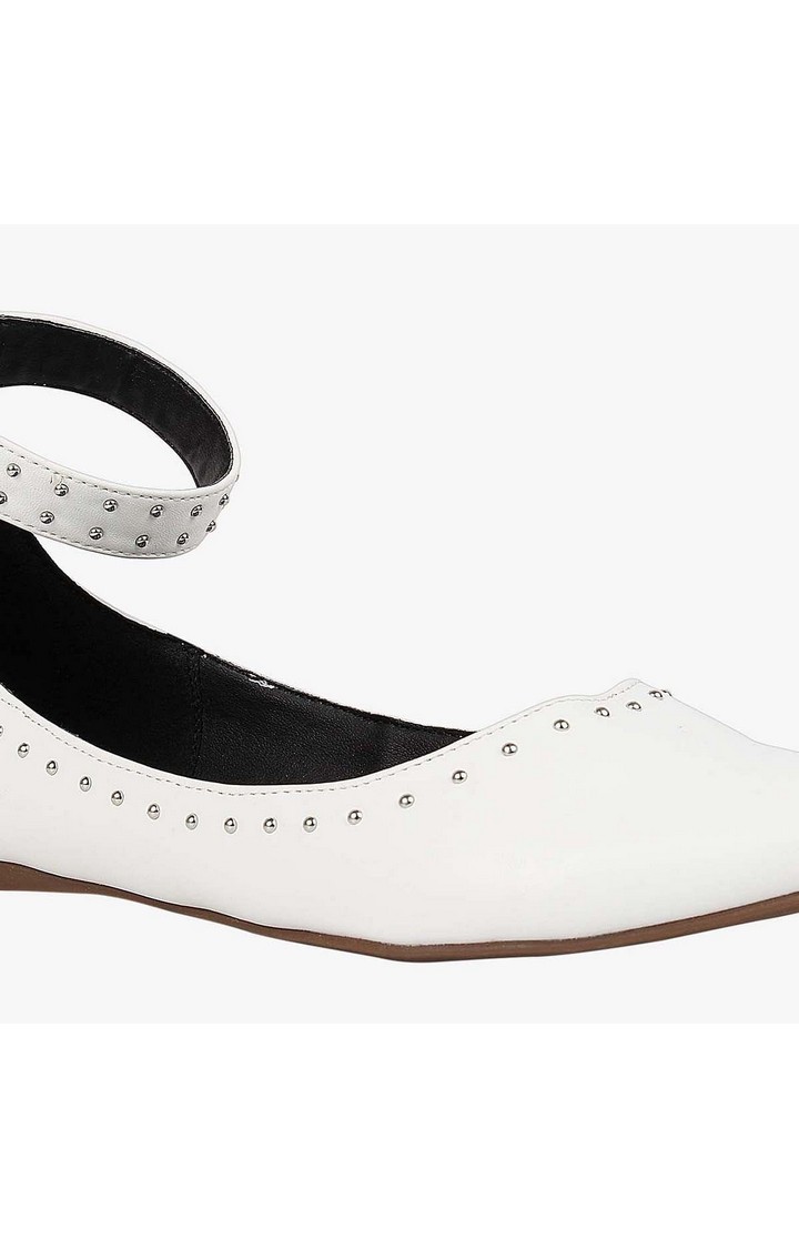Adopt White Closed Flats & Ballerinas