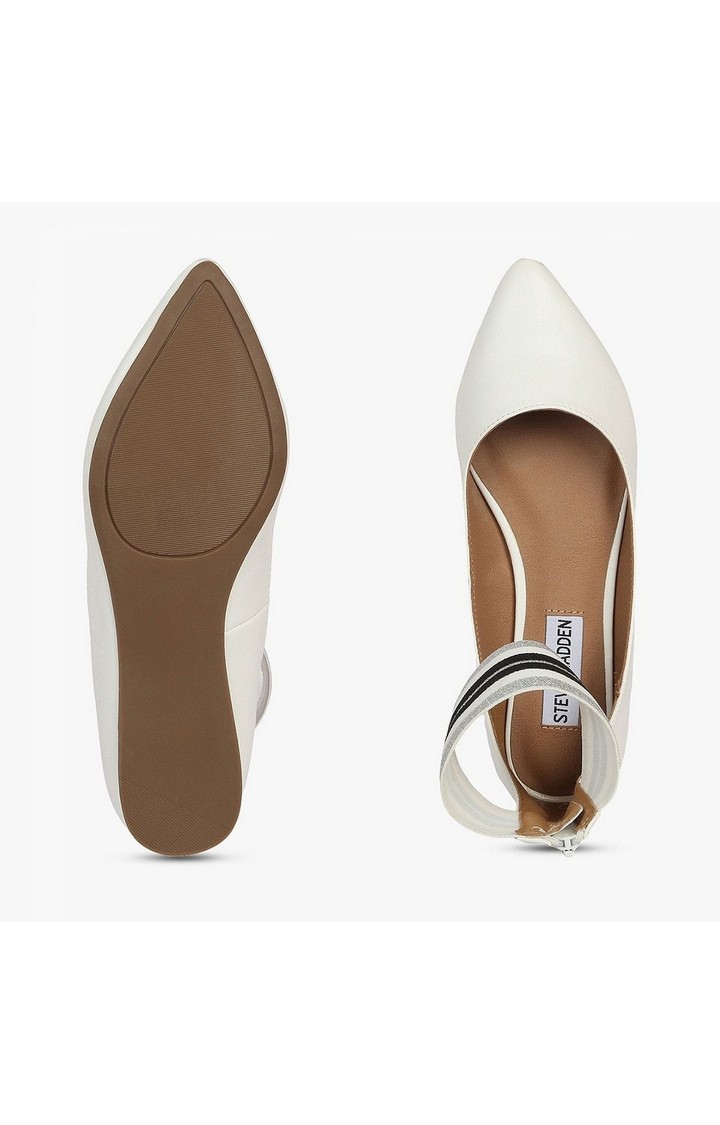 Amaze White Closed Flats & Ballerinas