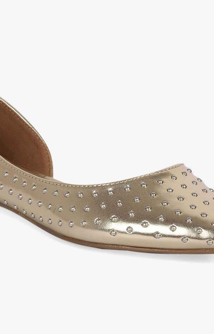 Elope Gold Closed Flats & Ballerinas