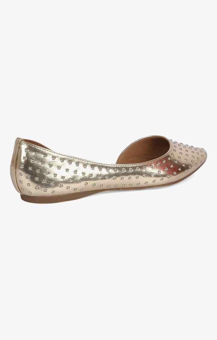 Elope Gold Closed Flats & Ballerinas