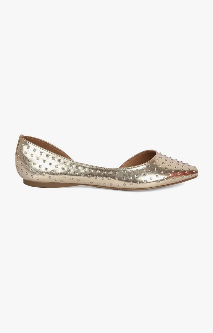 Elope Gold Closed Flats & Ballerinas