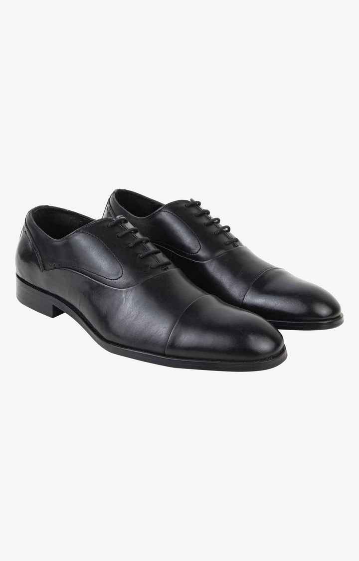 Evans Black Tie-Ups & Dress Loafers