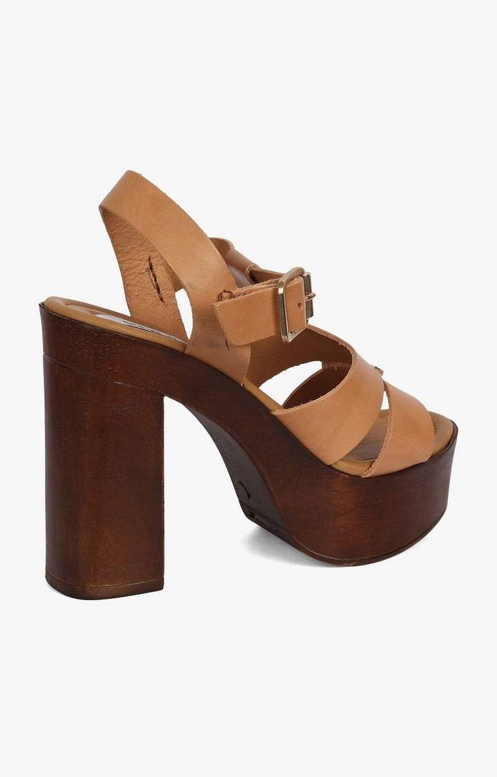 Lucile Brown Heel Sandals