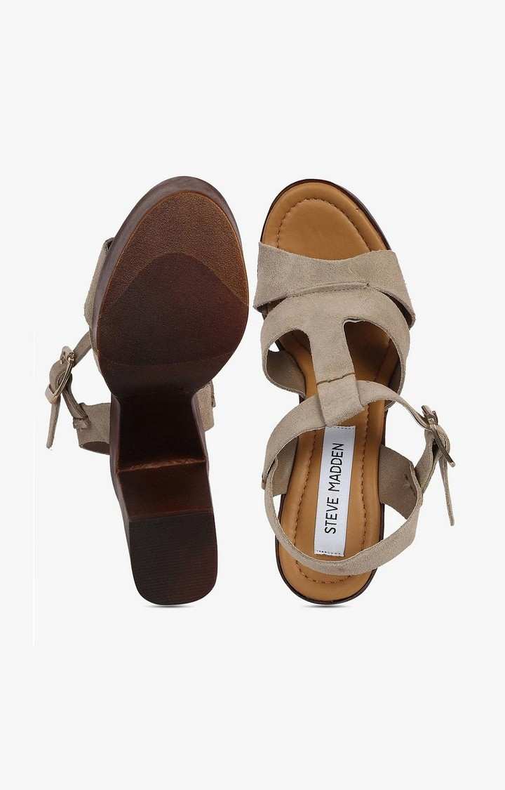 Lucile Grey Heel Sandals