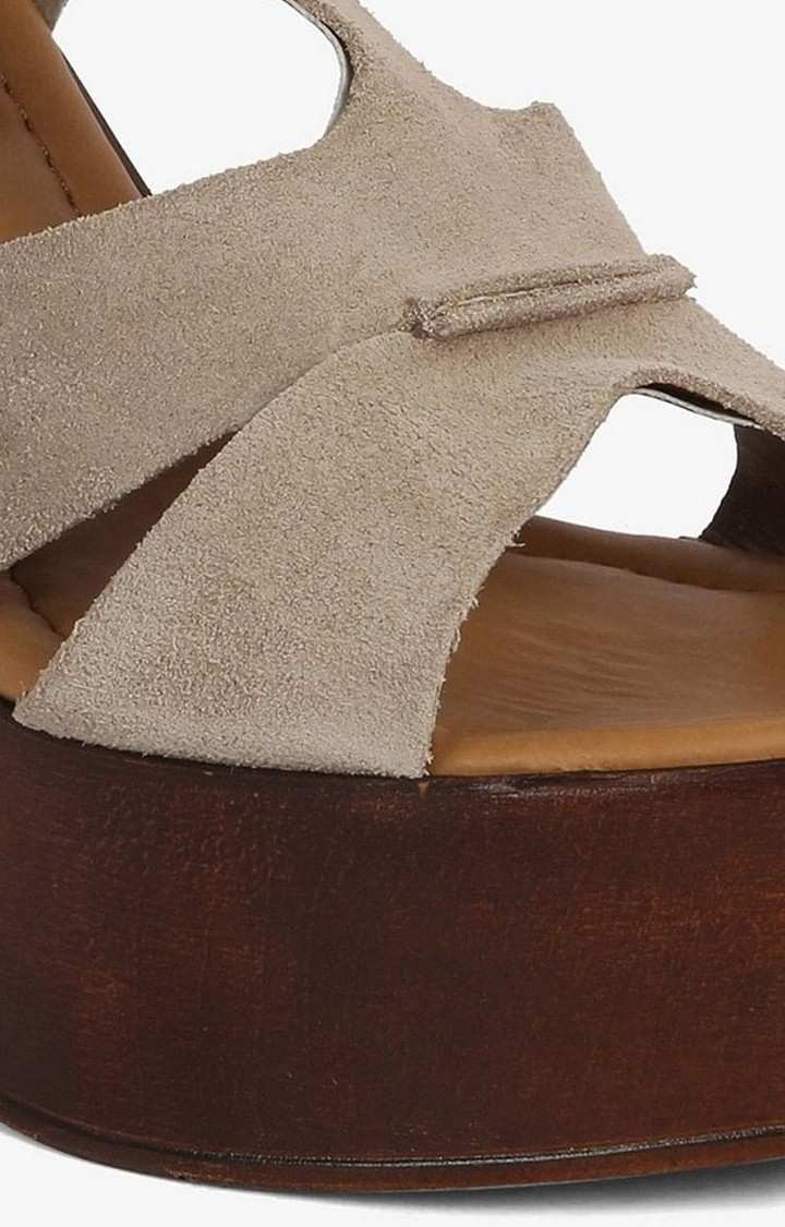 Lucile Grey Heel Sandals