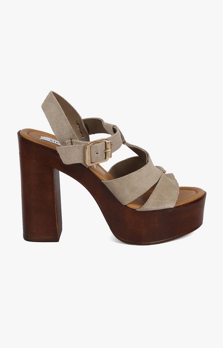 Lucile Grey Heel Sandals