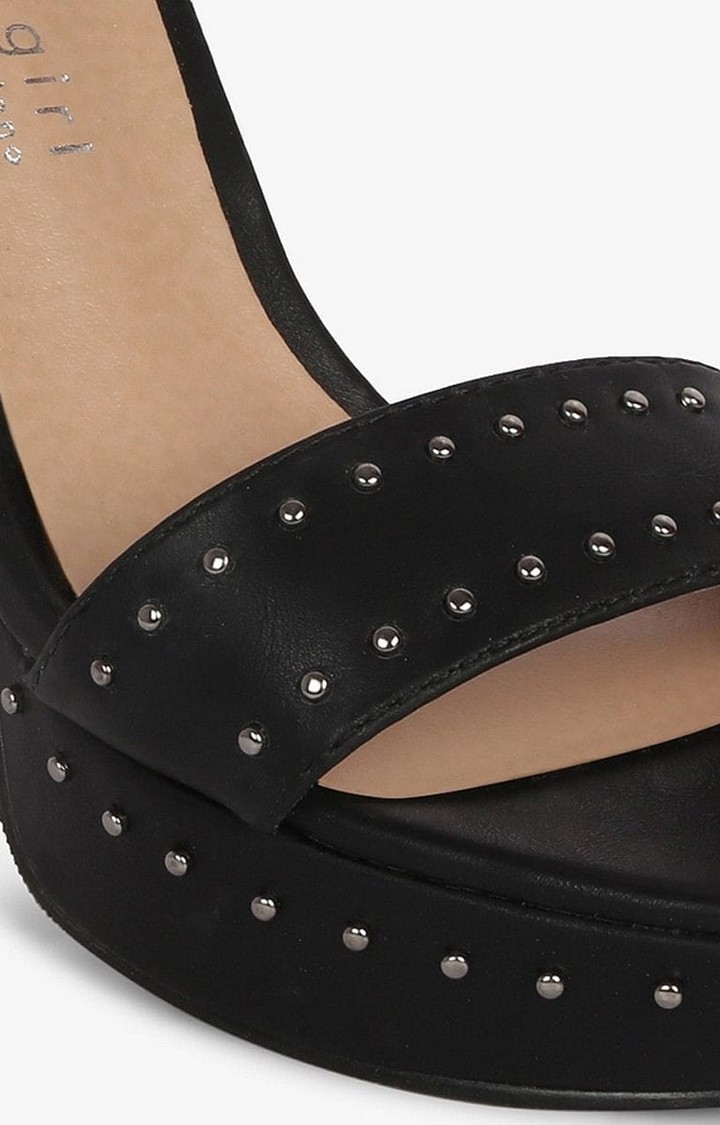 Rooma Black Heel Sandals