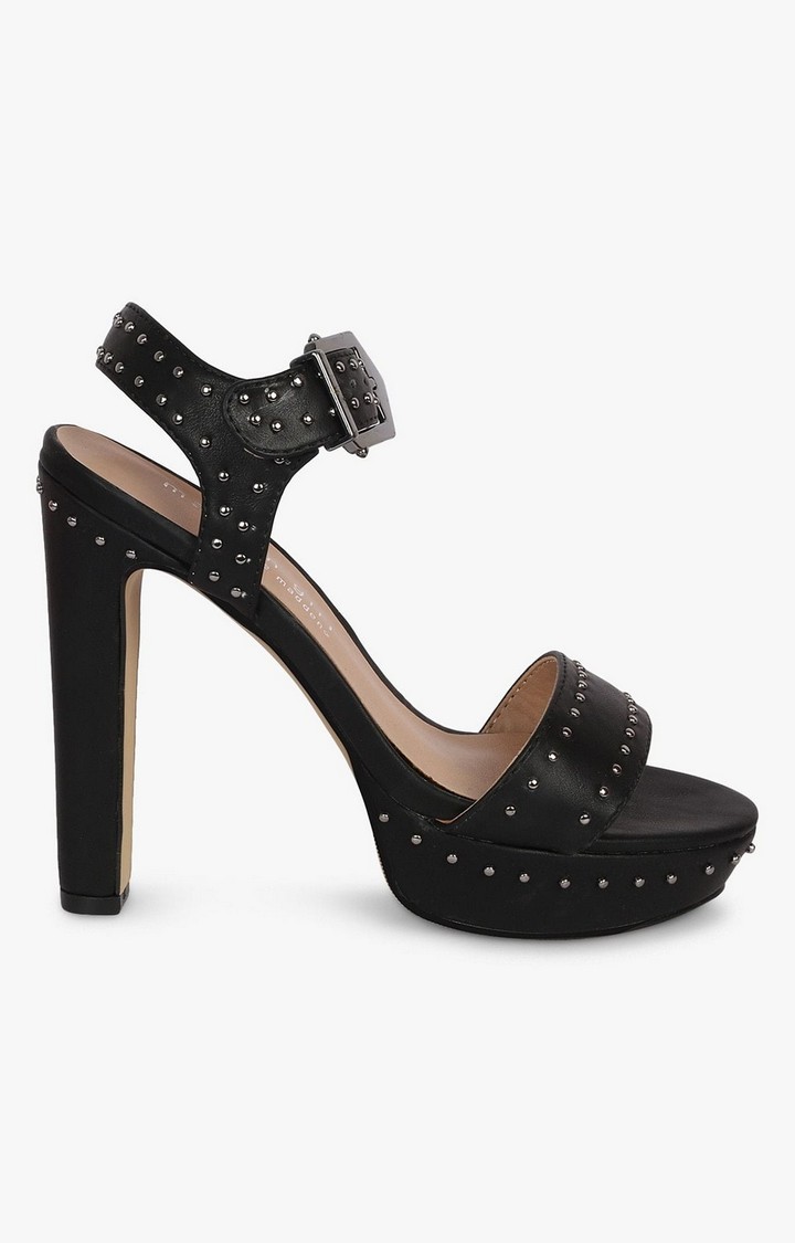 Rooma Black Heel Sandals