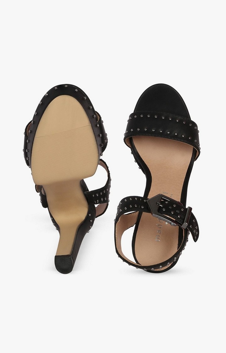 Rooma Black Heel Sandals