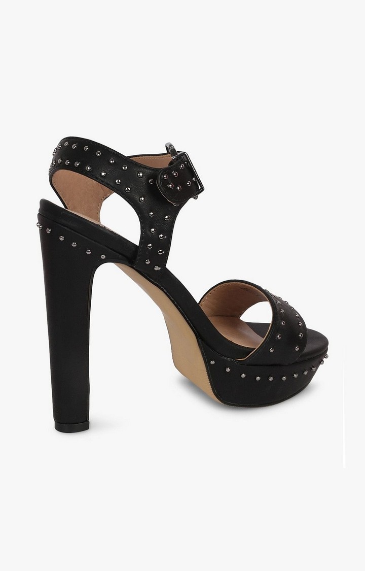 Rooma Black Heel Sandals