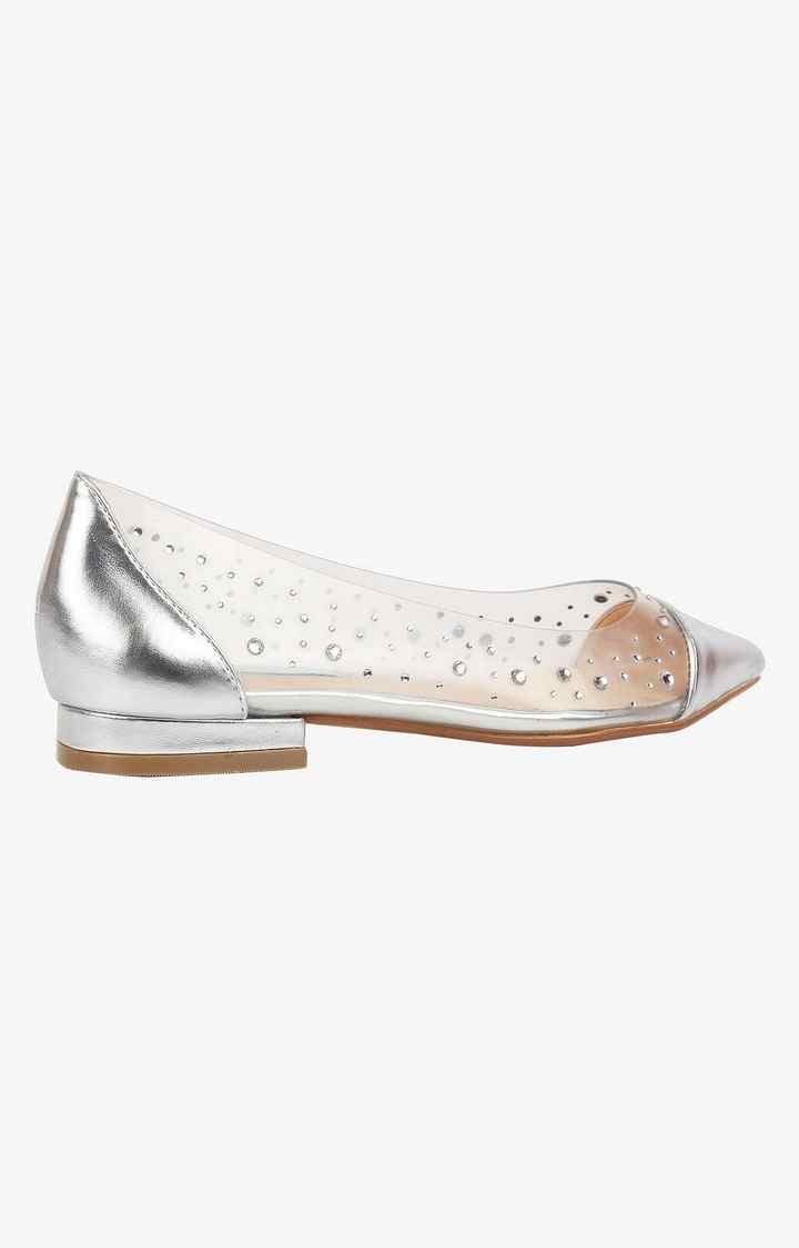 Sb-Gracy Silver Closed Flats & Ballerinas