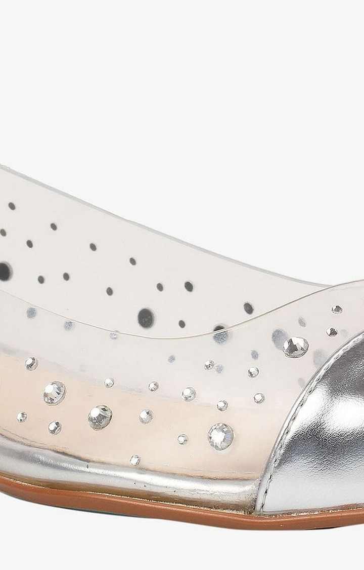 Sb-Gracy Silver Closed Flats & Ballerinas