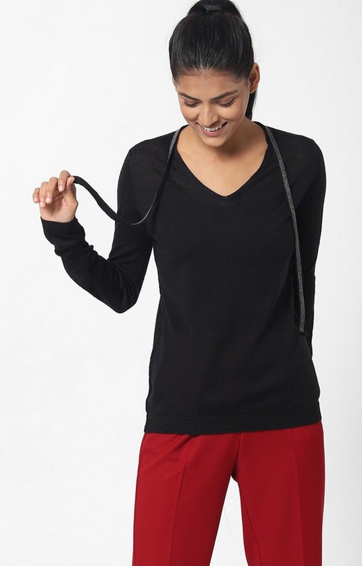 GAS | Slim Fit V-Neck Full Sleeves Sibylla String Top