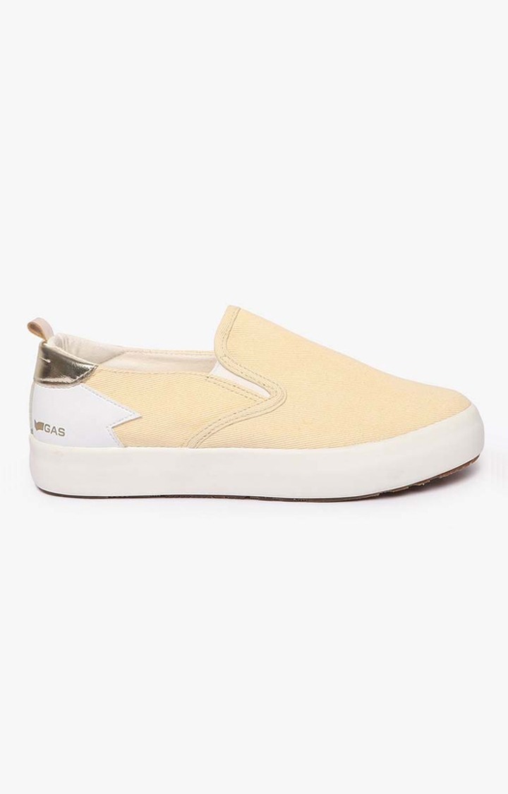 Women's slip on beige Bella denim shoes