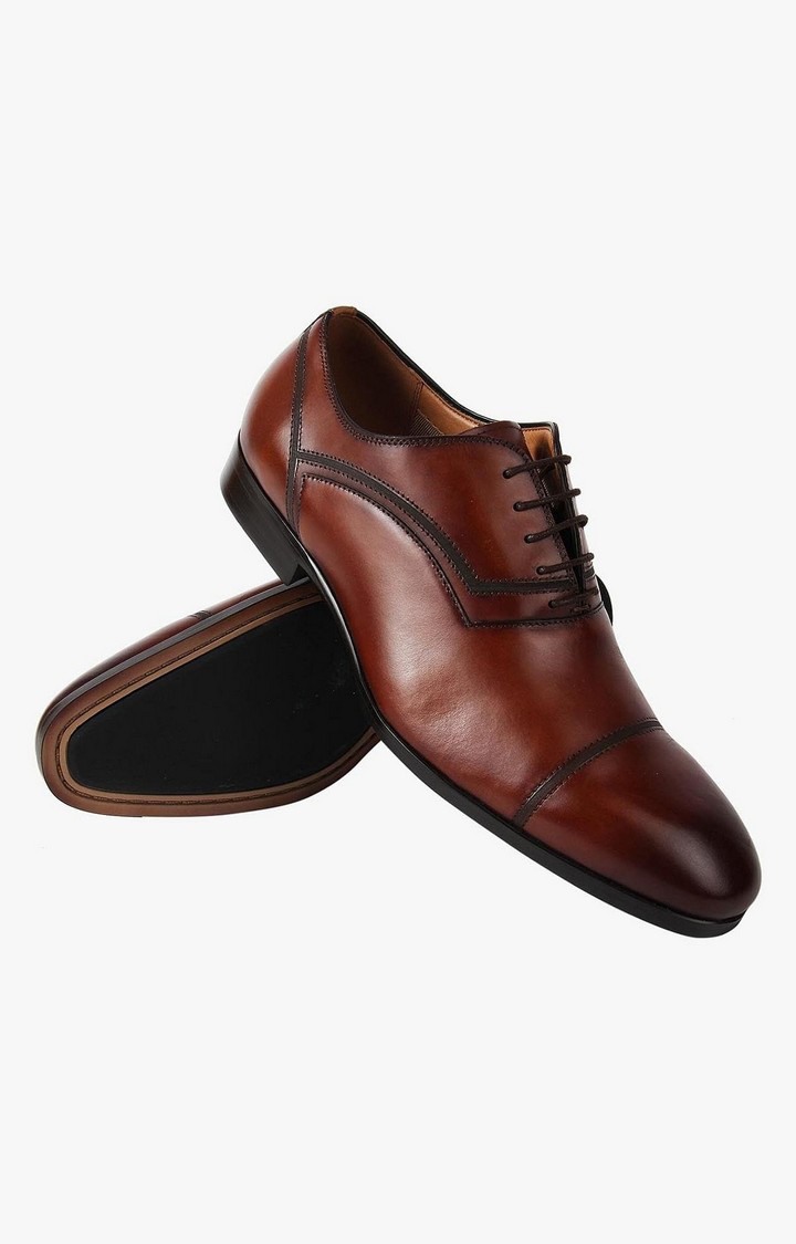 Compass Brown Tie-Ups & Dress Loafers