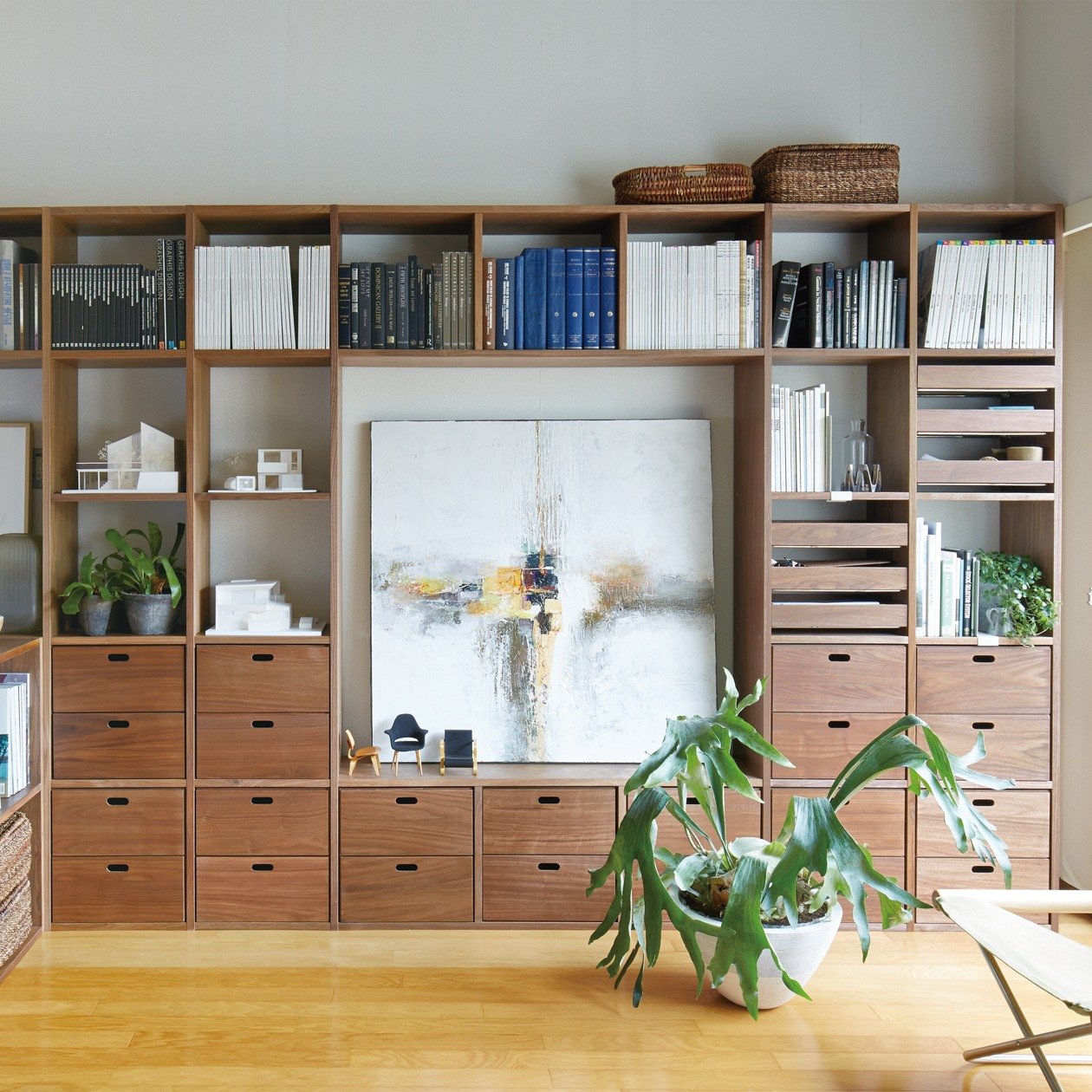 STACKING SHELF / ADDITIONAL SET / 5SHELVES / 3 COMP / WALNUT