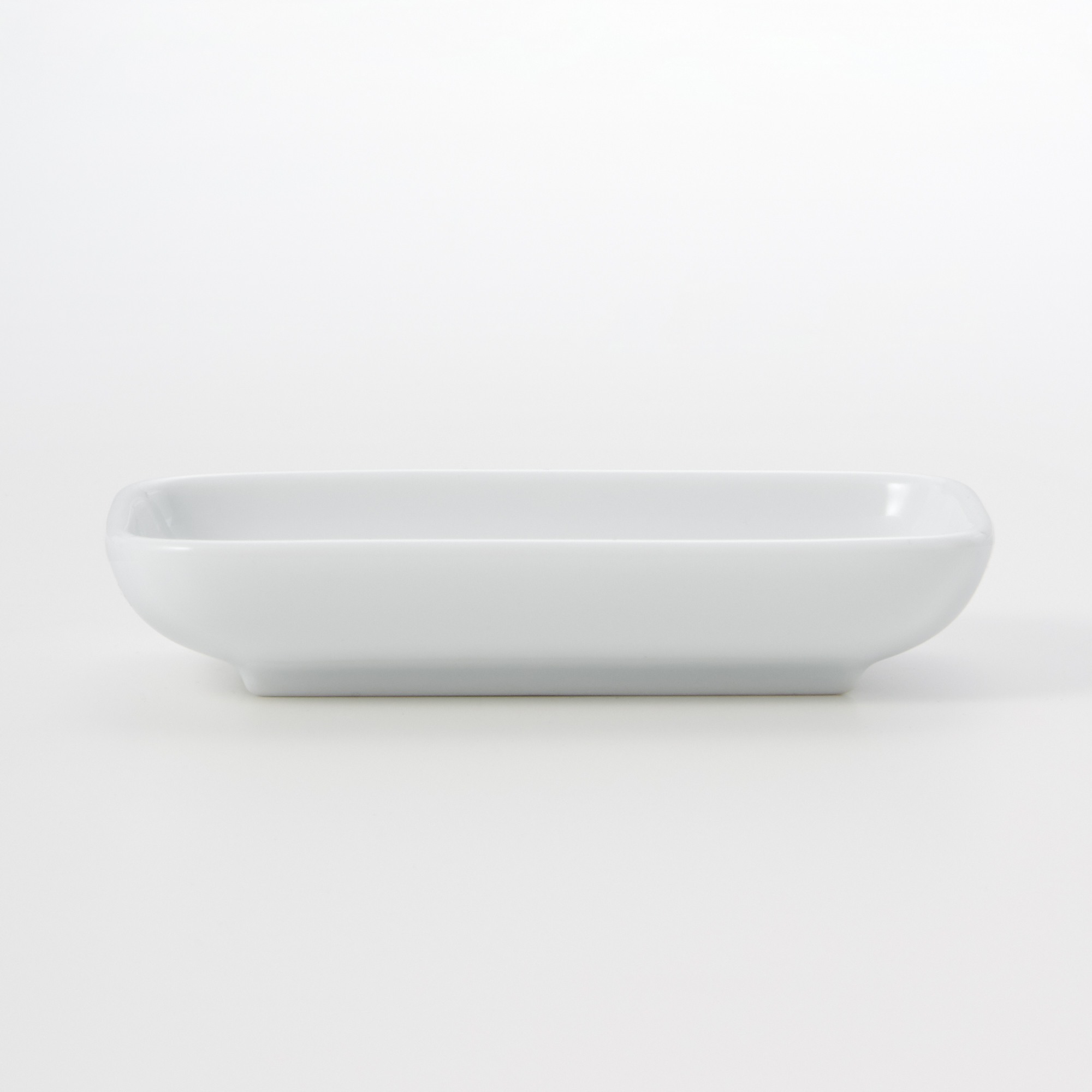 WHITE PORCELAIN LONG SQUARE DISH SMALL