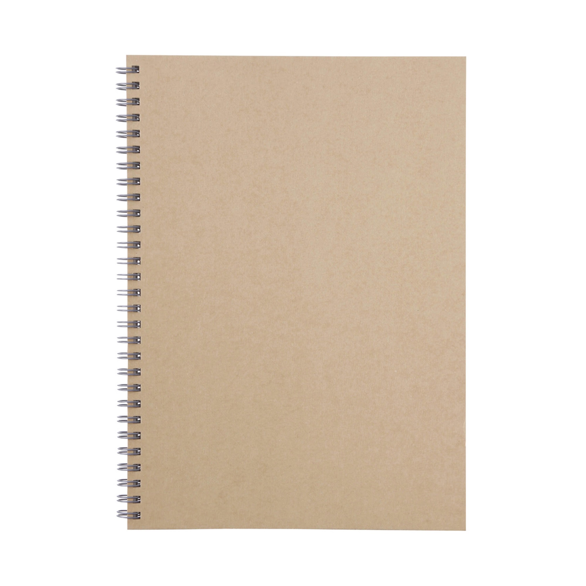 RECYCLED PAPER WIREBOUND NOTEBOOK / PLAIN / BEIGE
