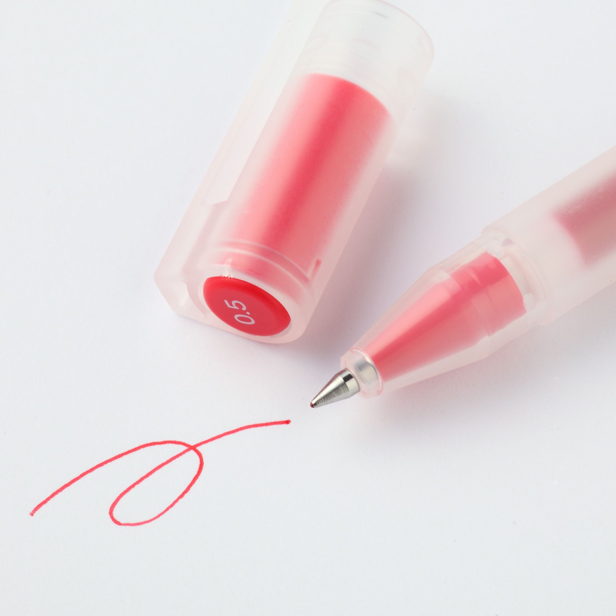 GEL INK BALLPOINT PEN CAP TYPE 0.5 RED