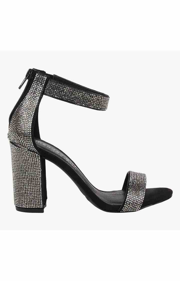 Babes Black Heel Sandals