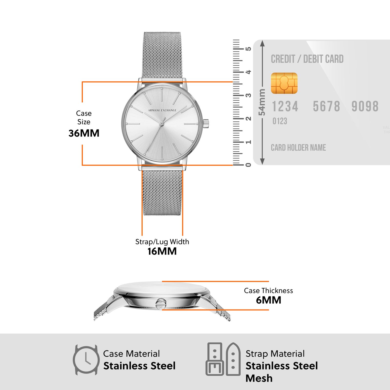 Armani Exchange Silver Watch AX5535
