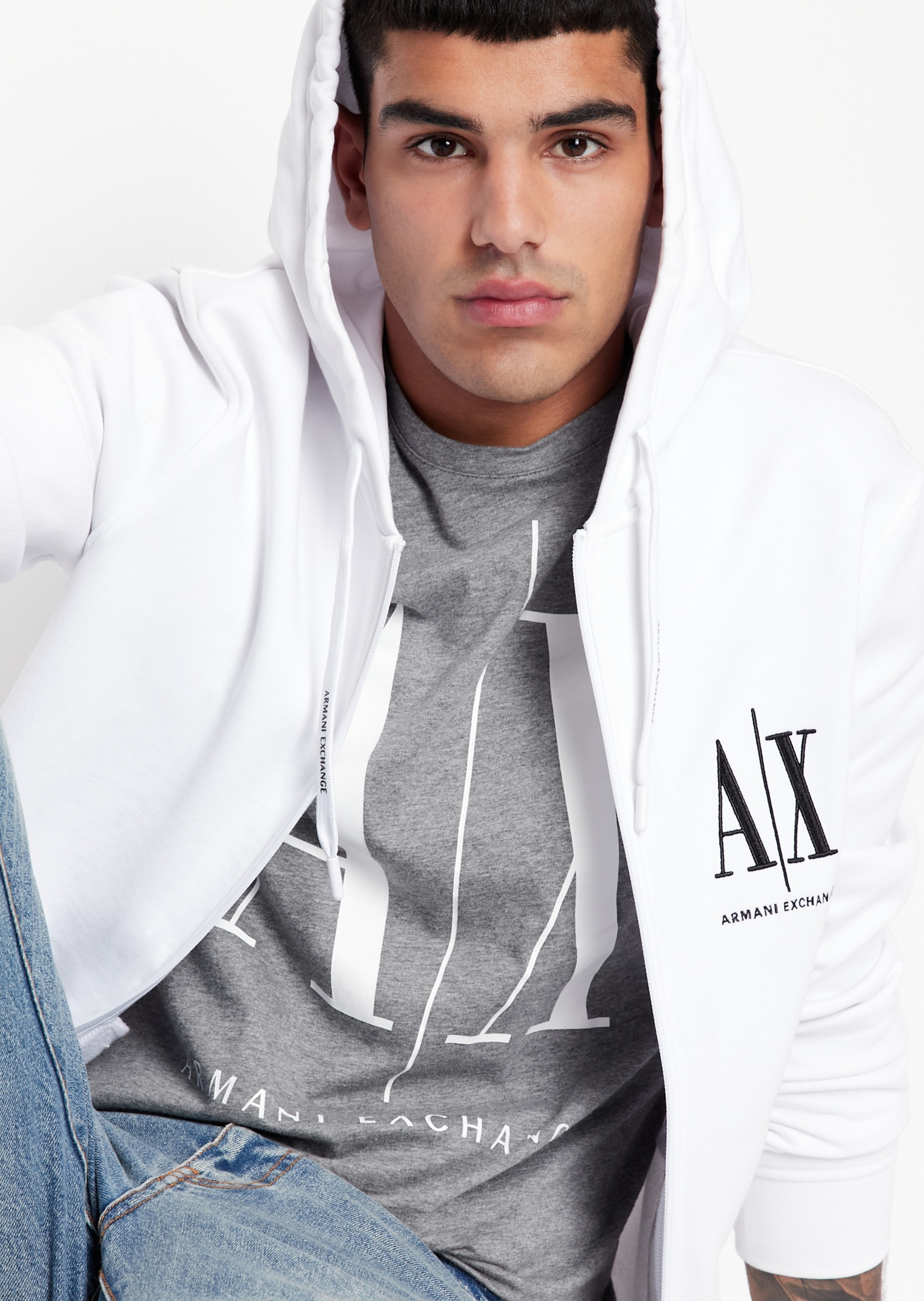 Armani exchange zip up shirt store