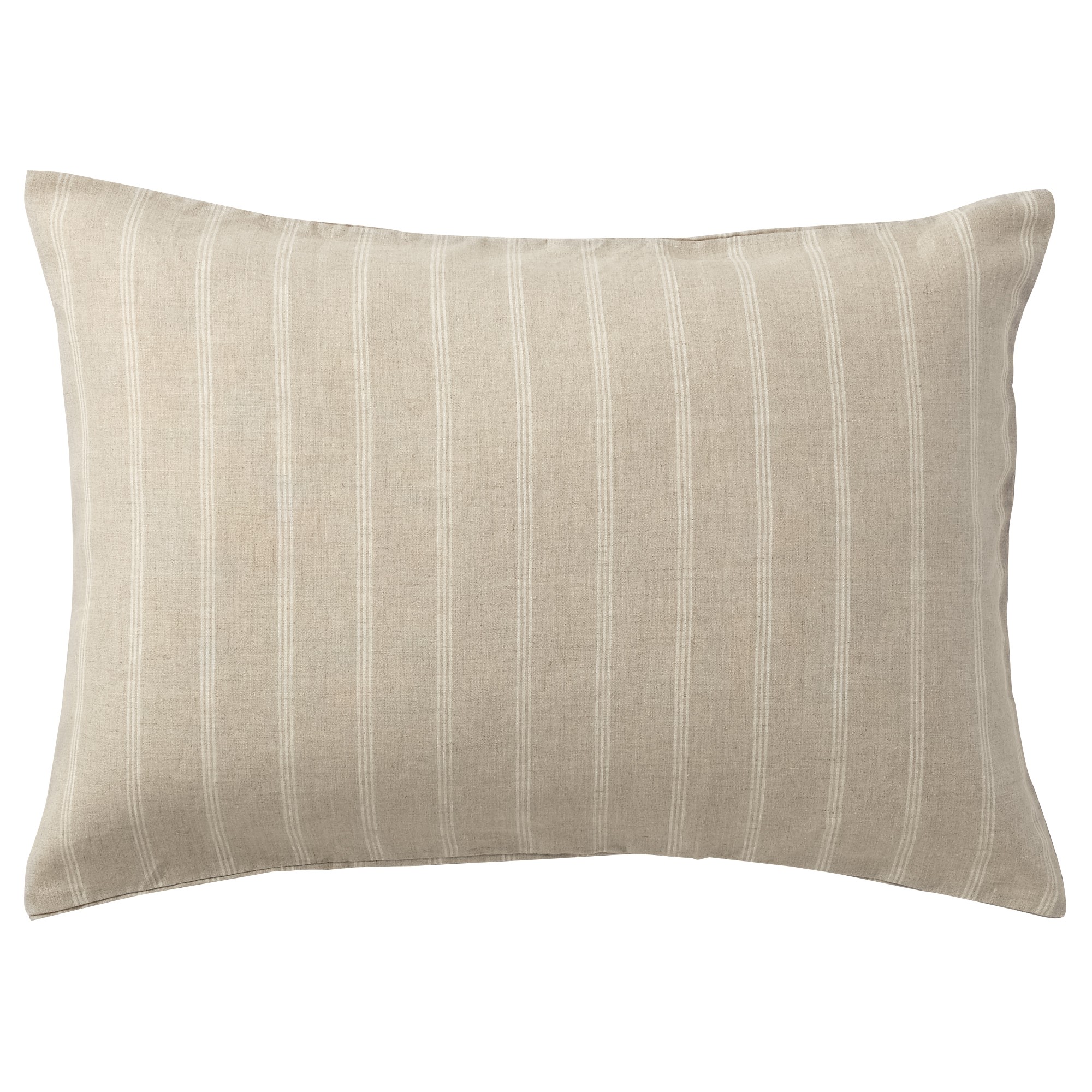 LINEN PLAIN WEAVE PILLOW CASE ECRU STRIPE