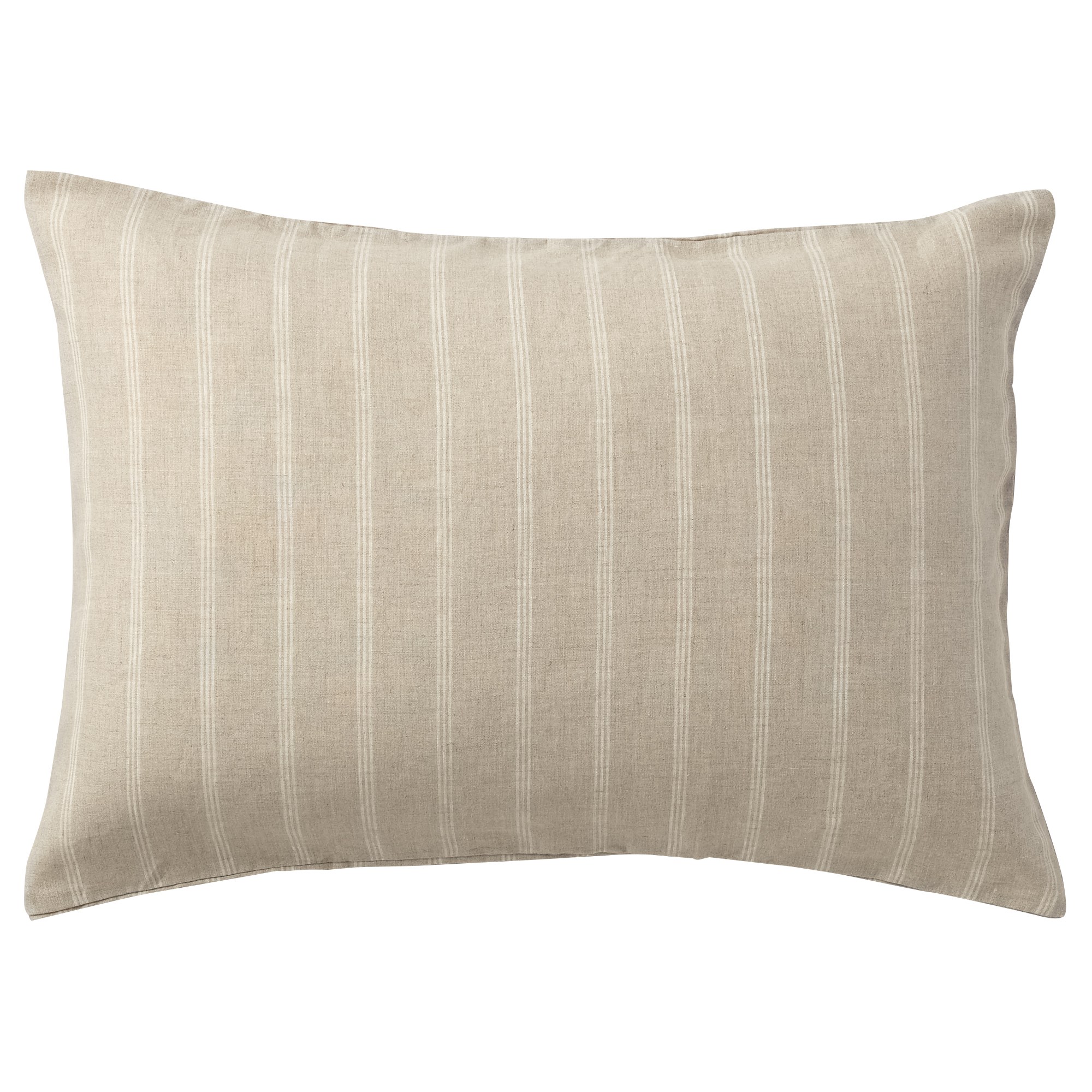 LINEN PLAIN WEAVE PILLOW CASE ECRU STRIPE