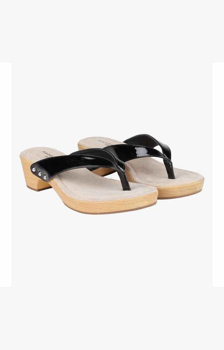 Saassy Black Heel Sandals