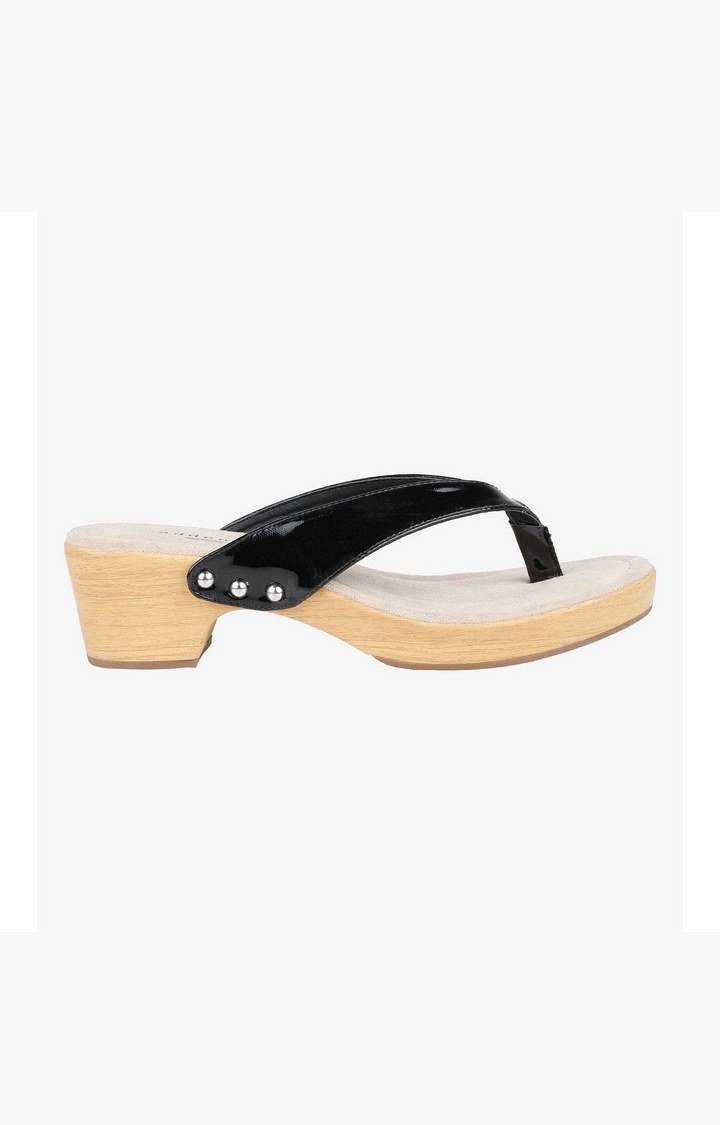 Saassy Black Heel Sandals