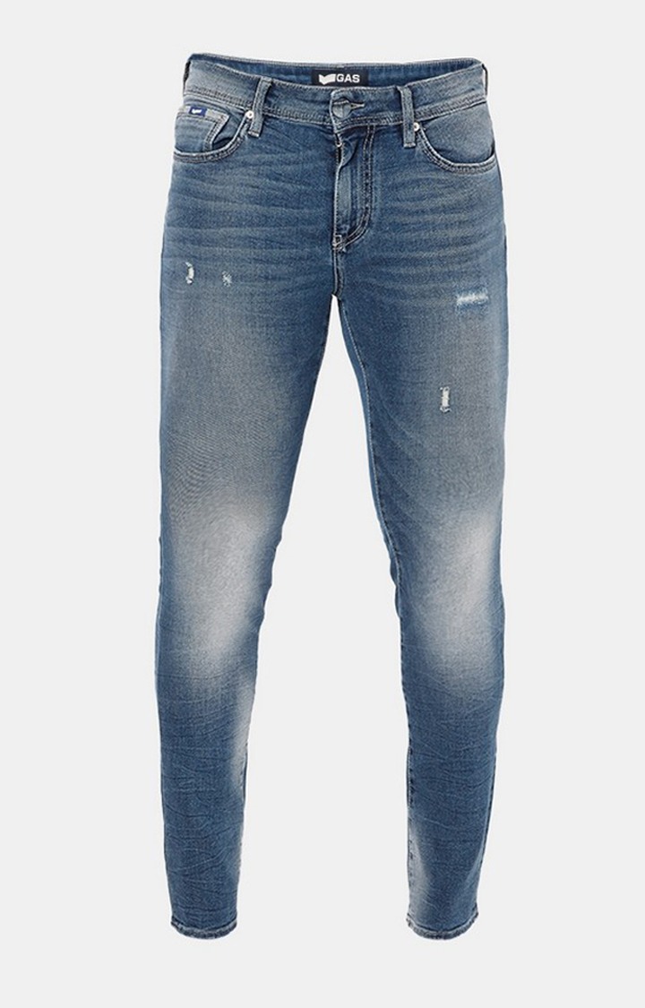 GAS | Men's Sax Zip Pk Skinny Fit Blue Jeans