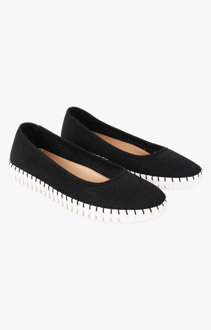 Nc-Sista Black Closed Flats & Ballerinas