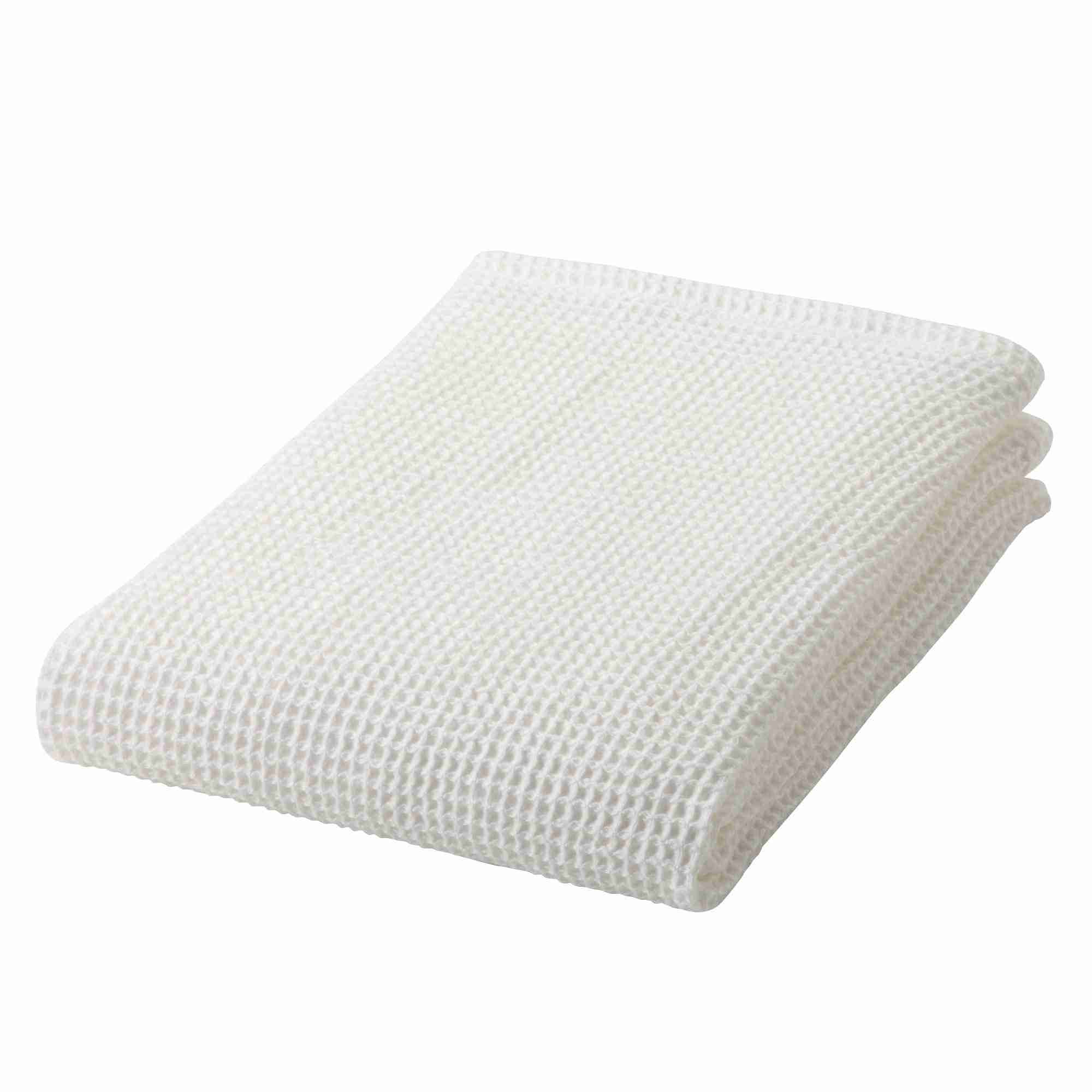 ORGANIC COTTON WAFFLE BATH TOWEL THIN OFF WHITE