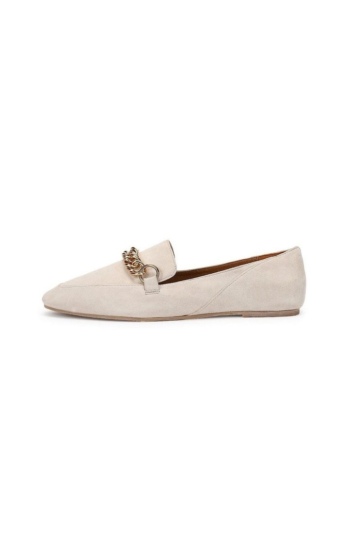 Soprano Beige Closed Flats & Ballerinas