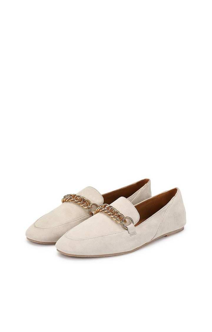 Soprano Beige Closed Flats & Ballerinas