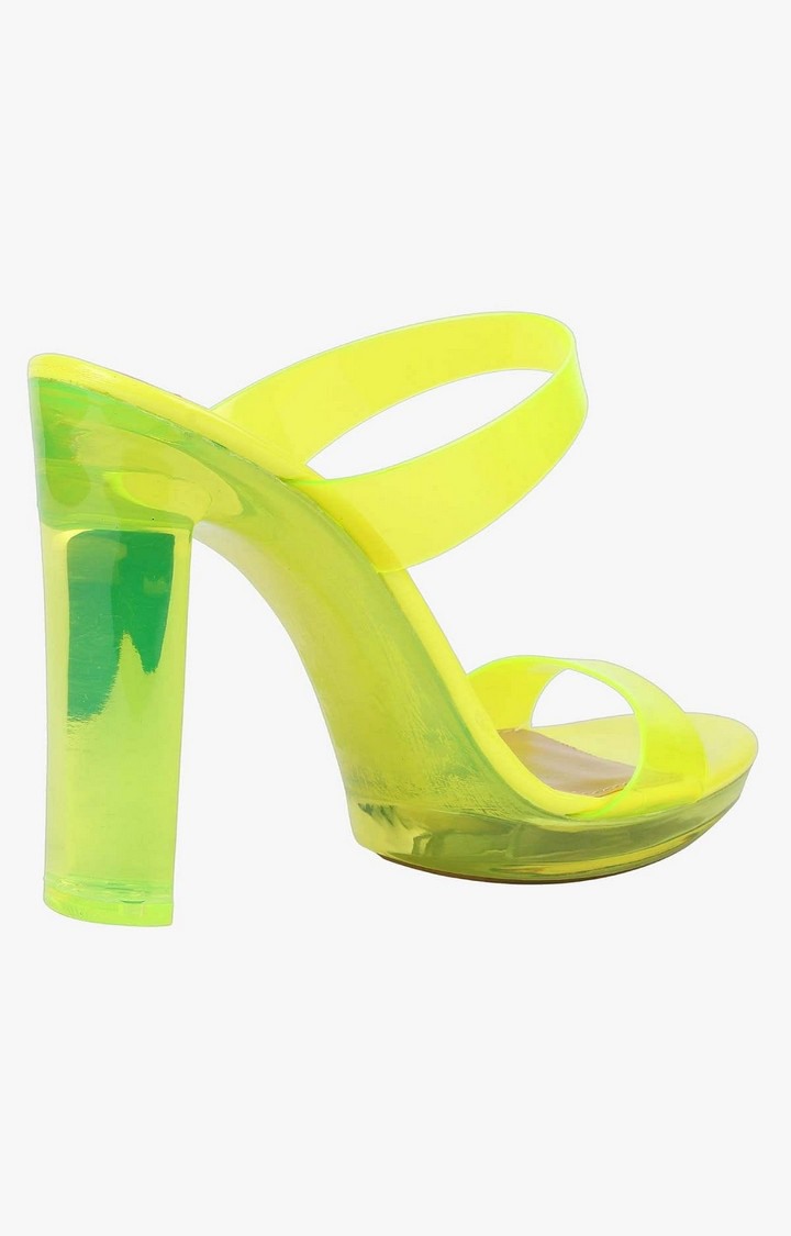 Glassy Green Heel Sandals